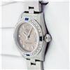 Image 5 : Rolex Ladies Stainless Steel Salmon Arabic Diamond and Sapphire Datejust Wristwatch