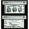 Image 1 : Set of Giori Test Note Washington & Lincoln Memorial PMG Superb Gem Unc 68EPQ