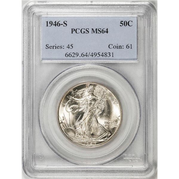 1946-S Walking Liberty Half Dollar Coin PCGS MS64