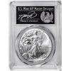 Image 1 : 2021-(S) Ty. 1 $1 American Silver Eagle Coin PCGS MS70 Cleveland Signature FDOI