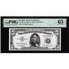 Image 1 : 1953 $5 Silver Certificate Note Fr.1655 PMG Gem Uncirculated 65EPQ