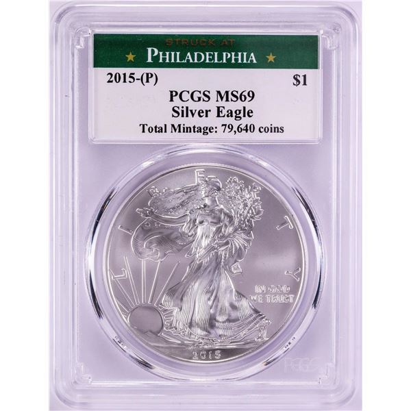 2015-(P) $1 American Silver Eagle Coin PCGS MS69 Struck at Philadelphia