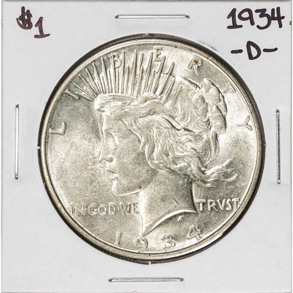 1934-D $1 Peace Silver Dollar Coin