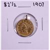 Image 1 : 1907 $2 1/2 Liberty Head Quarter Eagle Gold Coin in Bezel