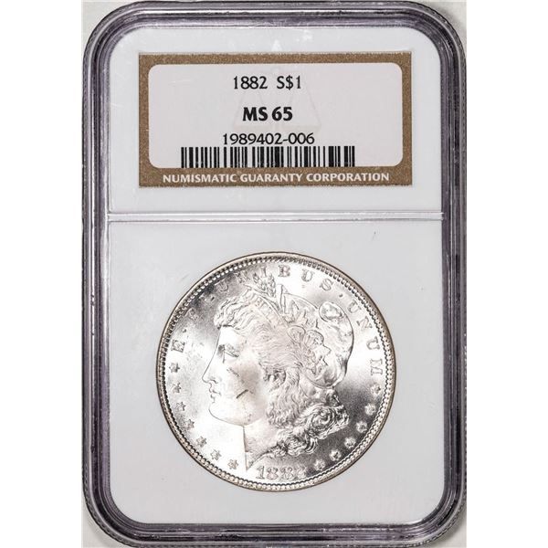 1882 $1 Morgan Silver Dollar Coin NGC MS65