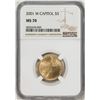 Image 1 : 2001-W $5 Capitol Visitor Center Commemorative Gold Coin NGC MS70