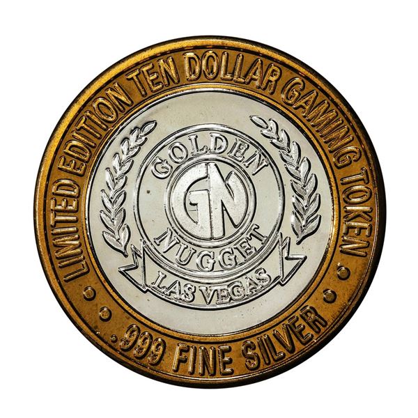 .999 Silver Golden Nugget Las Vegas, Nevada $10 Casino Limited Edition Gaming Token