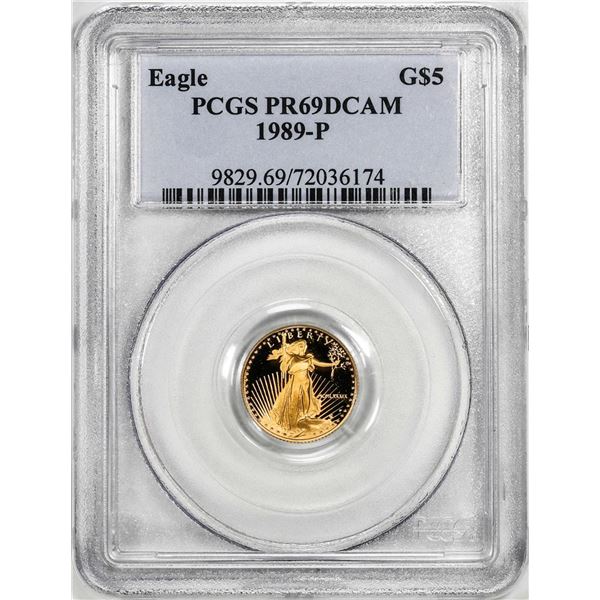 1989-P $5 Proof American Gold Eagle Coin PCGS PR69DCAM