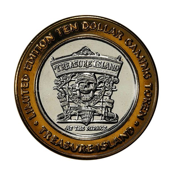 .999 Silver Treasure Island Las Vegas, Nevada $10 Casino Limited Edition Gaming Token