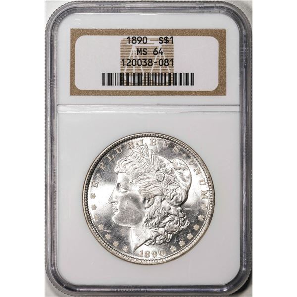 1890 $1 Morgan Silver Dollar Coin NGC MS64