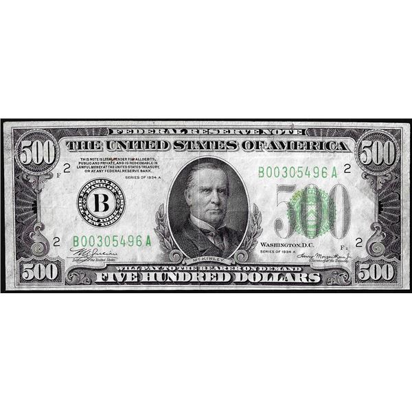 1934A $500 Federal Reserve Note New York