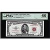 Image 1 : 1953 $5 Legal Tender Note Fr.1532 PMG Gem Uncirculated 66EPQ