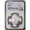 Image 1 : 1883-CC $1 Morgan Silver Dollar Coin NGC MS63