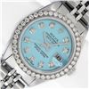 Image 1 : Rolex Ladies Stainless Steel Blue Diamond Datejust Wristwatch