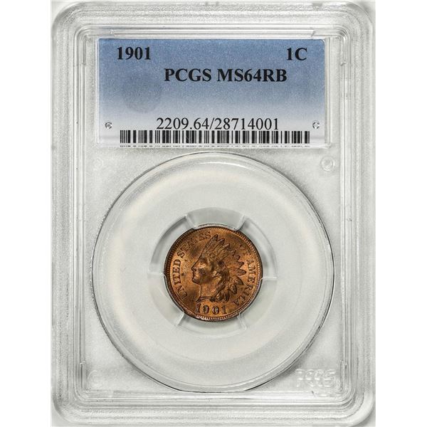 1901 Indian Head Cent Coin PCGS MS64RB