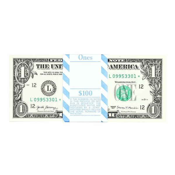 Pack of (100) Consecutive 2017 $1 Federal Reserve STAR Notes San Francisco