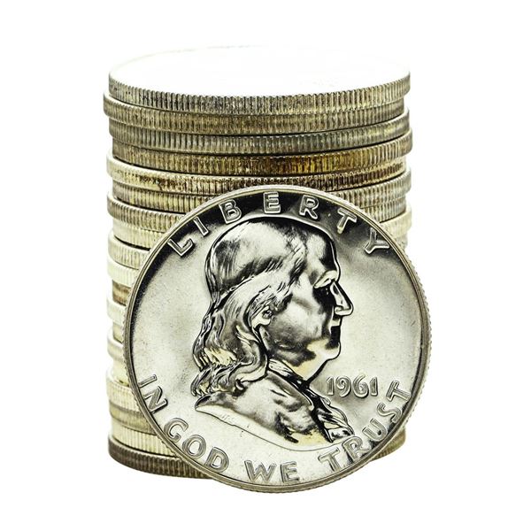 Roll of (20) Proof 1961 Franklin Half Dollar Coins