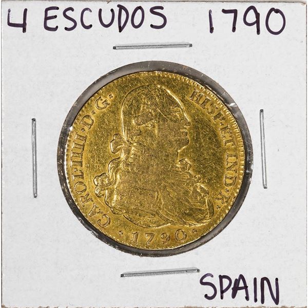 1790MF Spain Charles IV 4 Escudos Gold Coin
