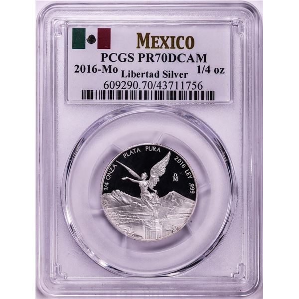 2016-Mo Mexico Proof 1/4 oz Silver Libertad Coin PCGS PR70DCAM