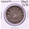 Image 1 : 1869 ZsYH Mexico 4 Reales Silver Coin