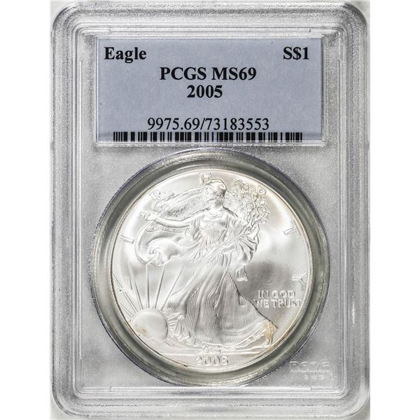 2005 $1 American Silver Eagle Coin PCGS MS69