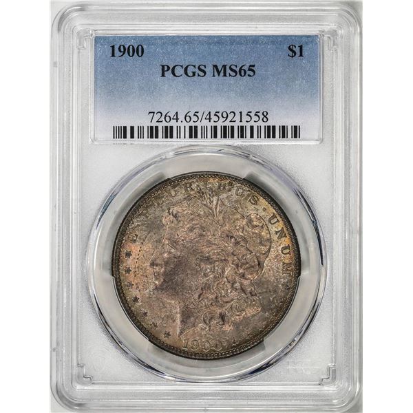 1900 $1 Morgan Silver Dollar Coin PCGS MS65 Nice Toning