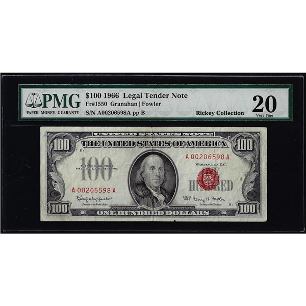 1966 $100 Legal Tender Note PMG Very Fine 20