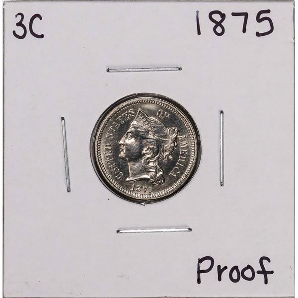 1875 Proof Three Cent Nickel Coin