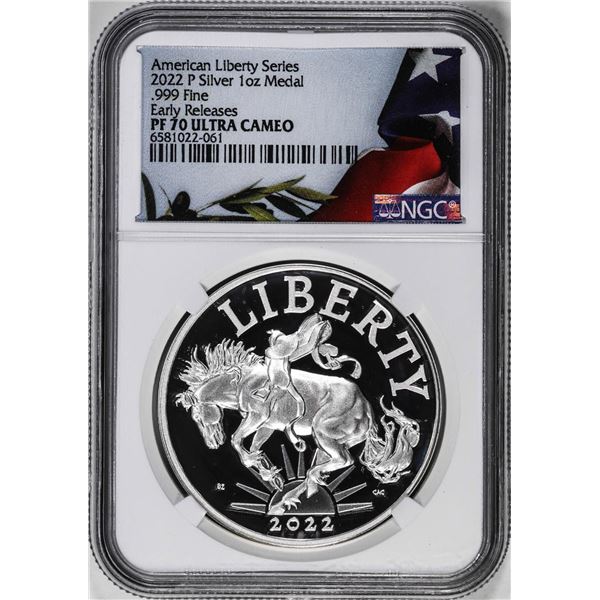 2022-P Liberty Series 1oz Silver Medal NGC PF70 Ultra Cameo Early Releases