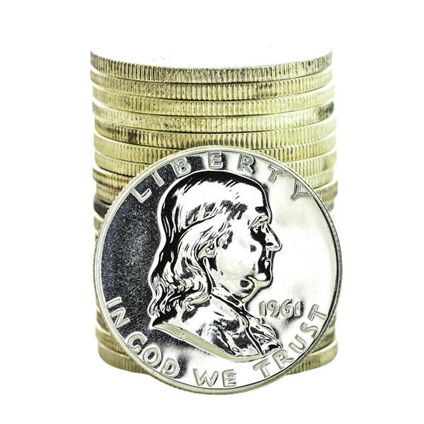 Roll of (20) Proof 1961 Franklin Half Dollar Coins