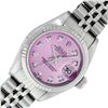 Image 1 : Rolex Ladies Stainless Steel Pink Diamond Datejust Wristwatch