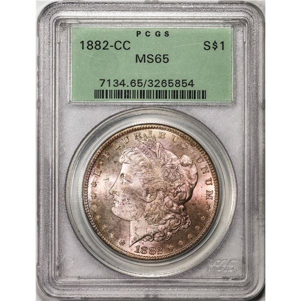 1882-CC $1 Morgan Silver Dollar Coin PCGS MS65 Old Green Holder
