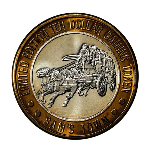 .999 Silver Sam Boyd's Sam's Town Las Vegas $10 Casino Gaming Token Limited Edition