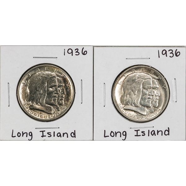 Lot of (2) 1936 Long Island Tercentenary Commemorative Half Dollar Coins