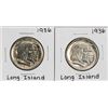 Image 1 : Lot of (2) 1936 Long Island Tercentenary Commemorative Half Dollar Coins