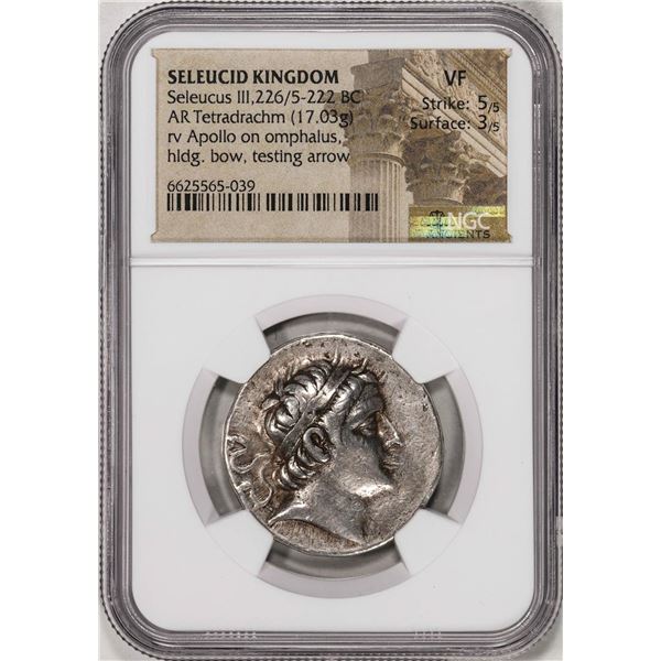 226/5-222 BC Seleucid Kingdom Seleucus III AR Tetradrachm Ancient Coin NGC VF