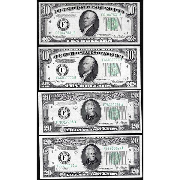Lot of 1934D $10 & $20 Federal Reserve Notes Atlanta