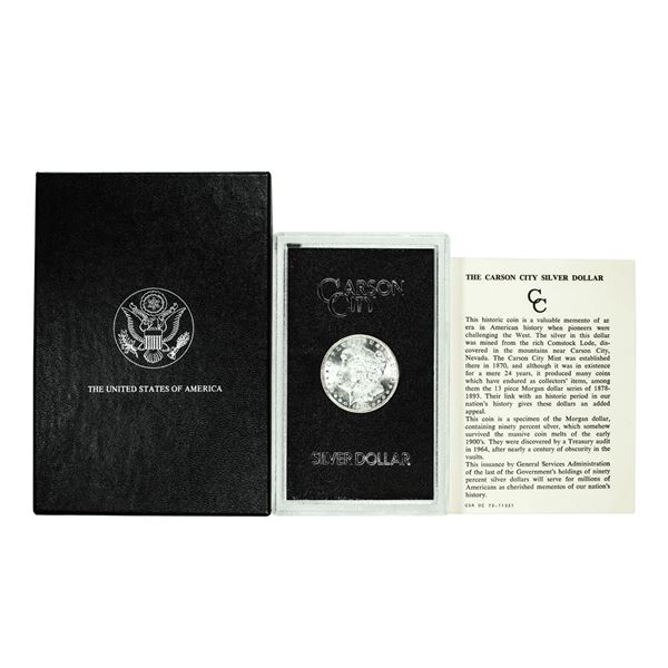 1883-CC $1 Morgan Silver Dollar Coin GSA Hoard Uncirculated with Box & COA