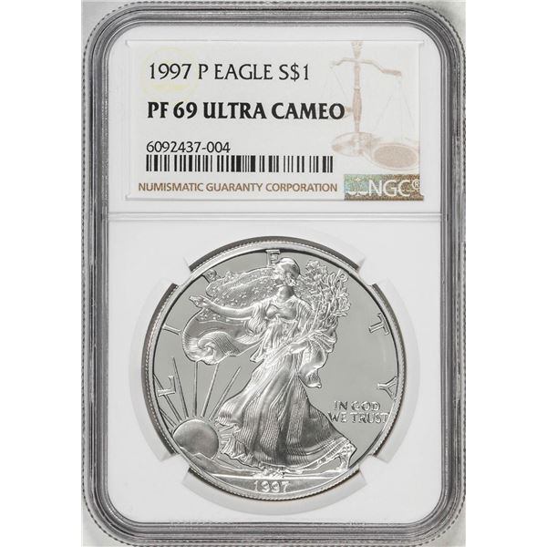 1997-P $1 Proof American Silver Eagle Coin NGC PF69 Ultra Cameo