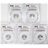 Image 1 : Lot of (5) 2018-Mo Mexico Proof 1/10 oz Silver Libertad Coins PCGS PR70DCAM