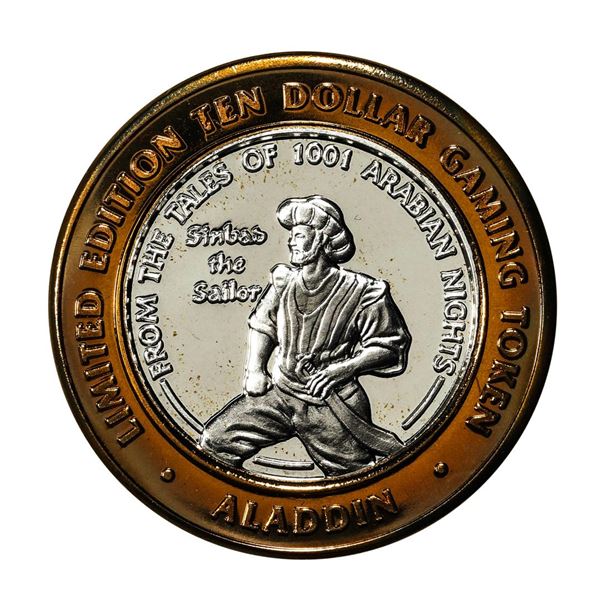 .999 Silver Aladdin Resort Casino $10 Limited Edition Casino Gaming Token