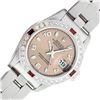 Image 1 : Rolex Ladies Stainless Steel Salmon Arabic Diamond and Ruby Datejust Wristwatch