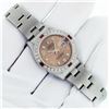 Image 4 : Rolex Ladies Stainless Steel Salmon Arabic Diamond and Ruby Datejust Wristwatch