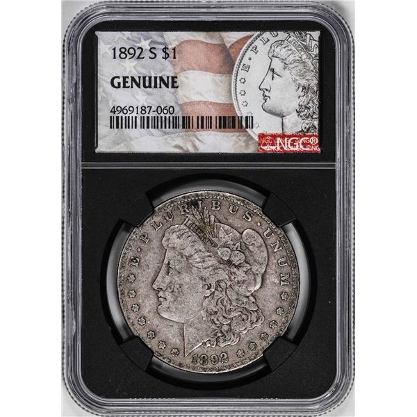 1892-S $1 Morgan Silver Dollar Coin NGC Genuine