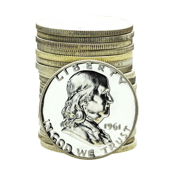 Roll of (20) Proof 1961 Franklin Half Dollar Coins