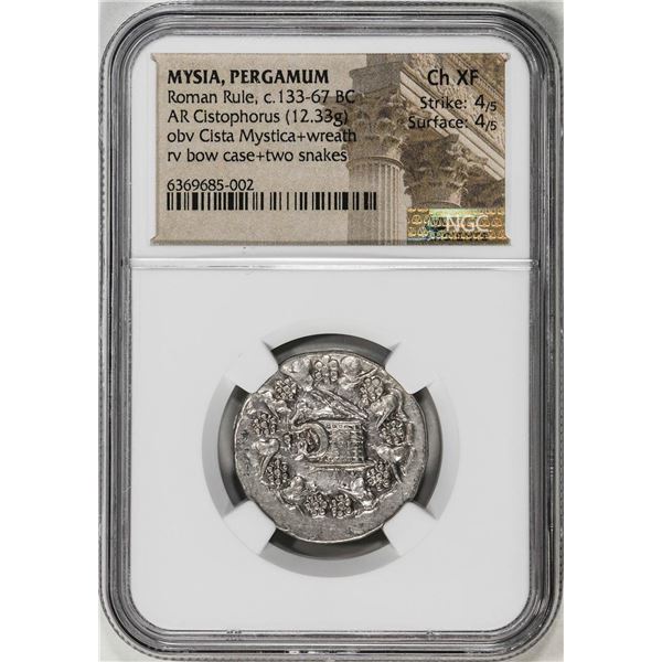 Pergamum Mysia Roman Rule 133-67 BC AR Cistophorus Ancient Coin NGC CH XF