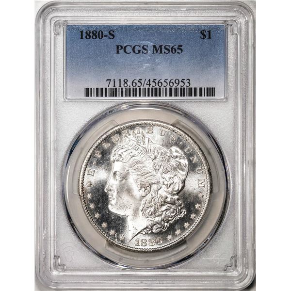 1880-S $1 Morgan Silver Dollar Coin PCGS MS65