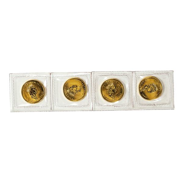 Lot of (4) Sealed 1999 Canadian $5 Maple Leaf Gold Coins