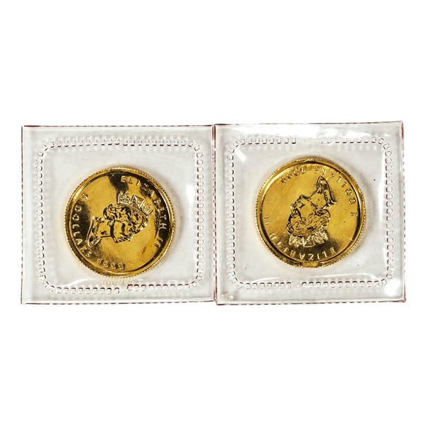 Lot of (2) Sealed 1999 Canadian $5 Maple Leaf Gold Coins