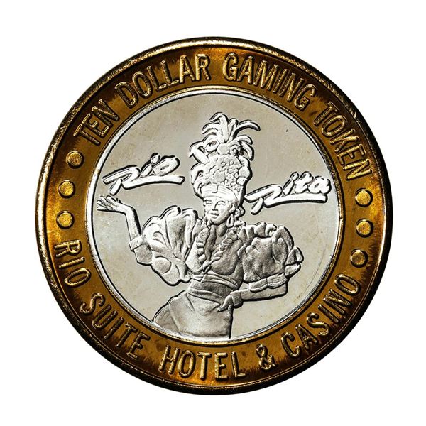 .999 Silver Rio Suite Hotel and Casino $10 Casino Gaming Token Limited Edition